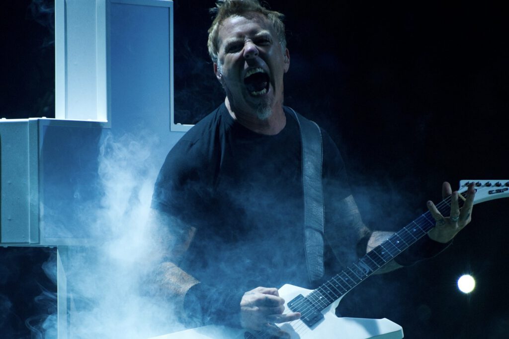 James Hetfield of Metallica in the documentary, "Metallica Thru The Never"